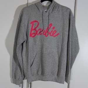 Barbie Gray Hoodie with Pink Logo Size small